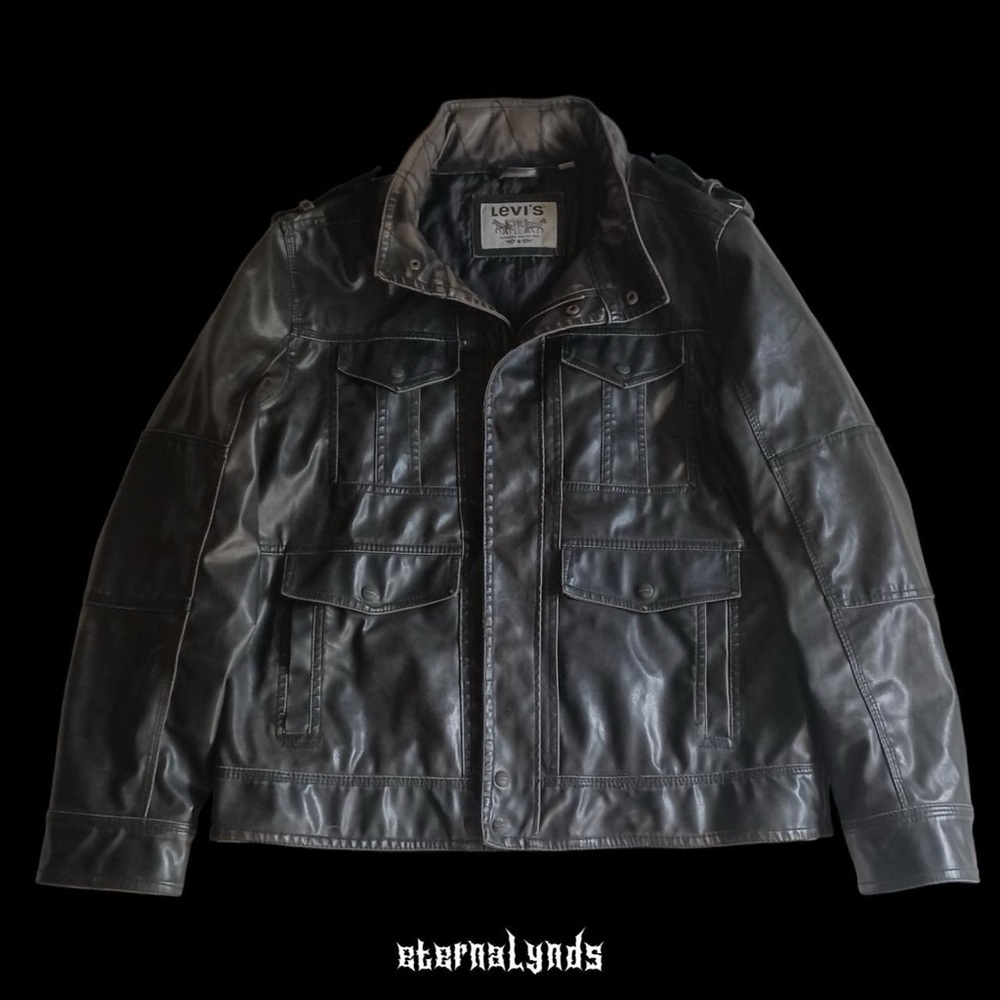 Levi's Dark Leather Military Jacket